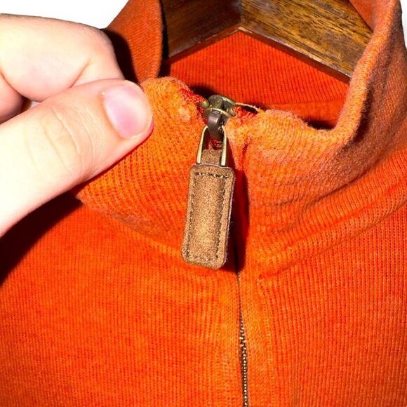 Orange Polo Ralph Lauren 1/4 Zip Sweater Size M - Picture 4 of 7
